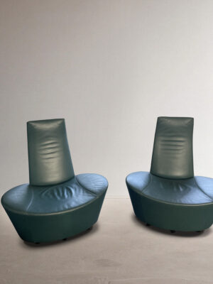Postmodern Leather Lounge Chair by Montis